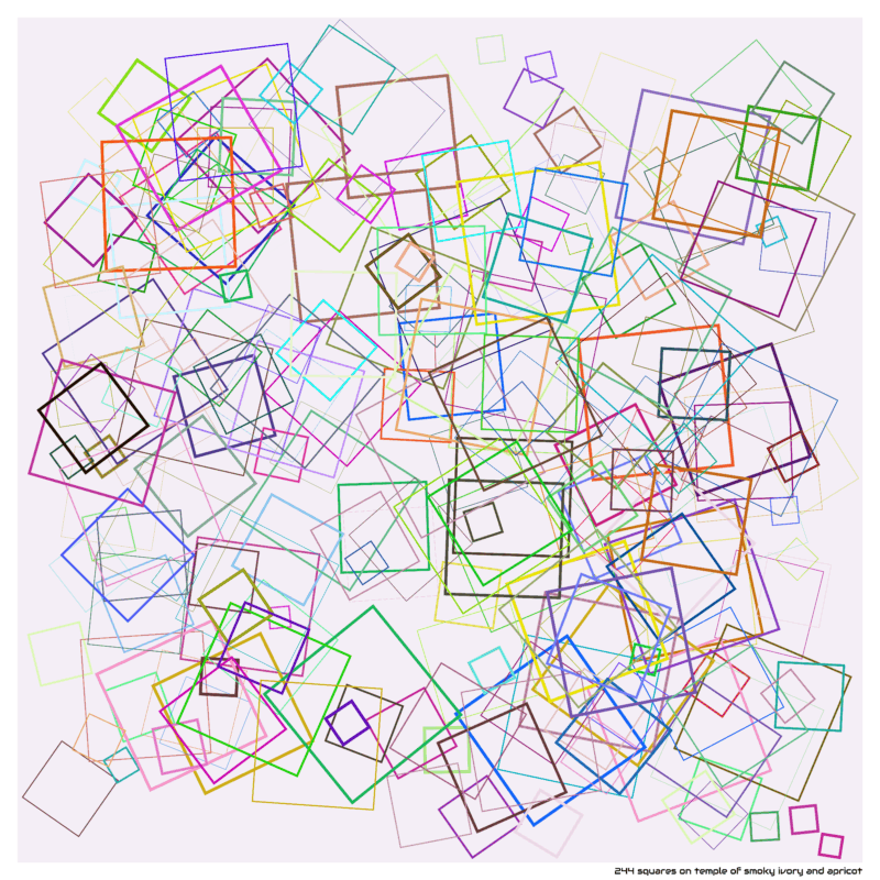 244 squares on temple of smoky ivory and apricot