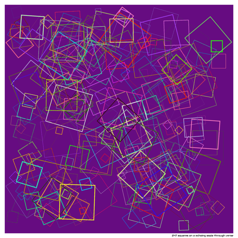 247 squares on a echoing sepia through verse