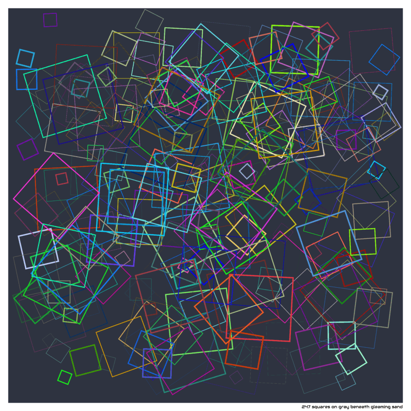 247 squares on gray beneath gleaming sand