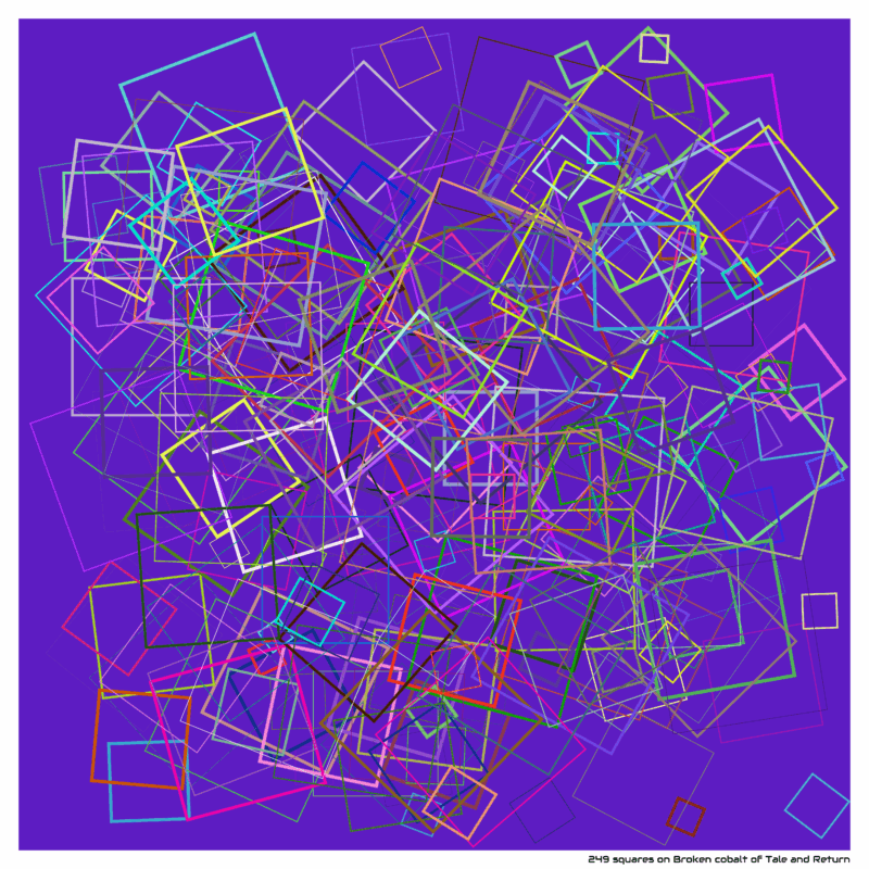 249 squares on Broken cobalt of Tale and Return