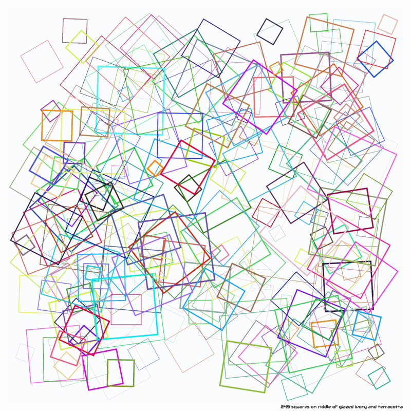 249 squares on riddle of glazed ivory and terracotta