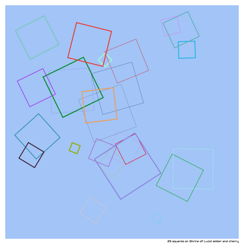 25 squares on Shrine of Lucid amber and cherry