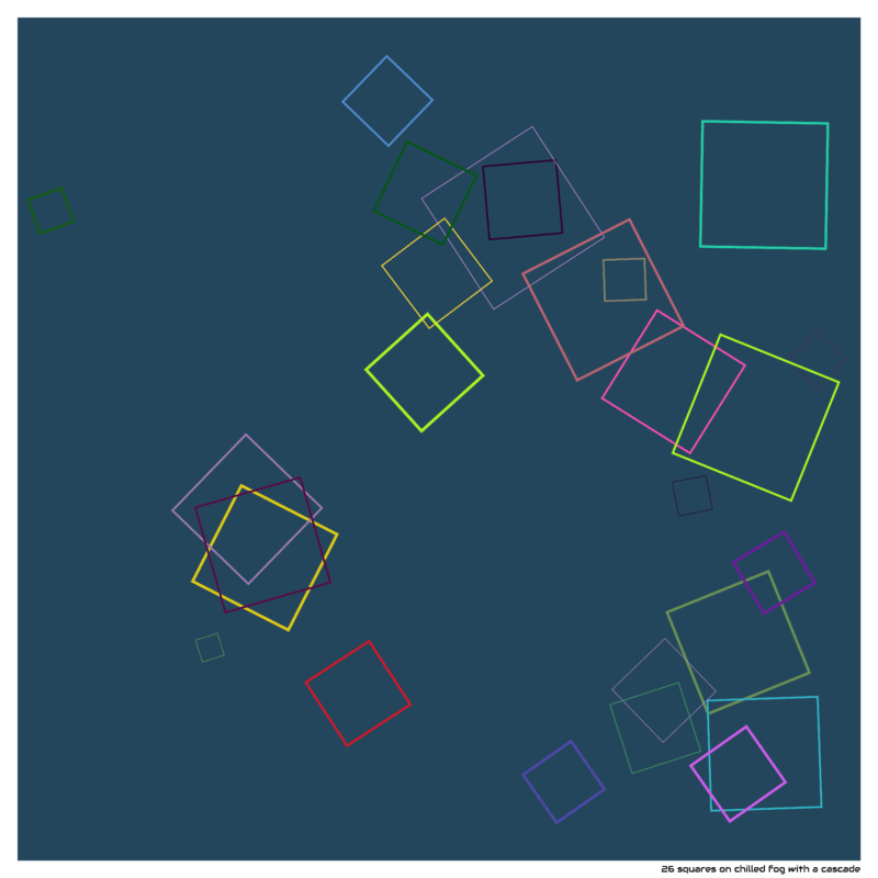 26 squares on chilled fog with a cascade