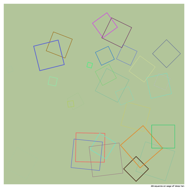 28 squares on sage of deep tan