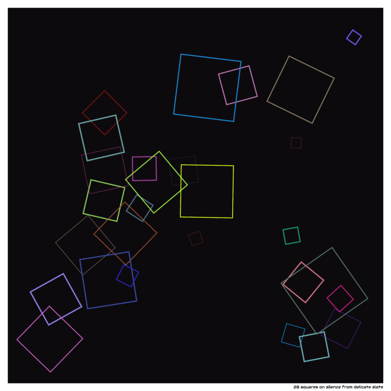 28 squares on silence from delicate slate