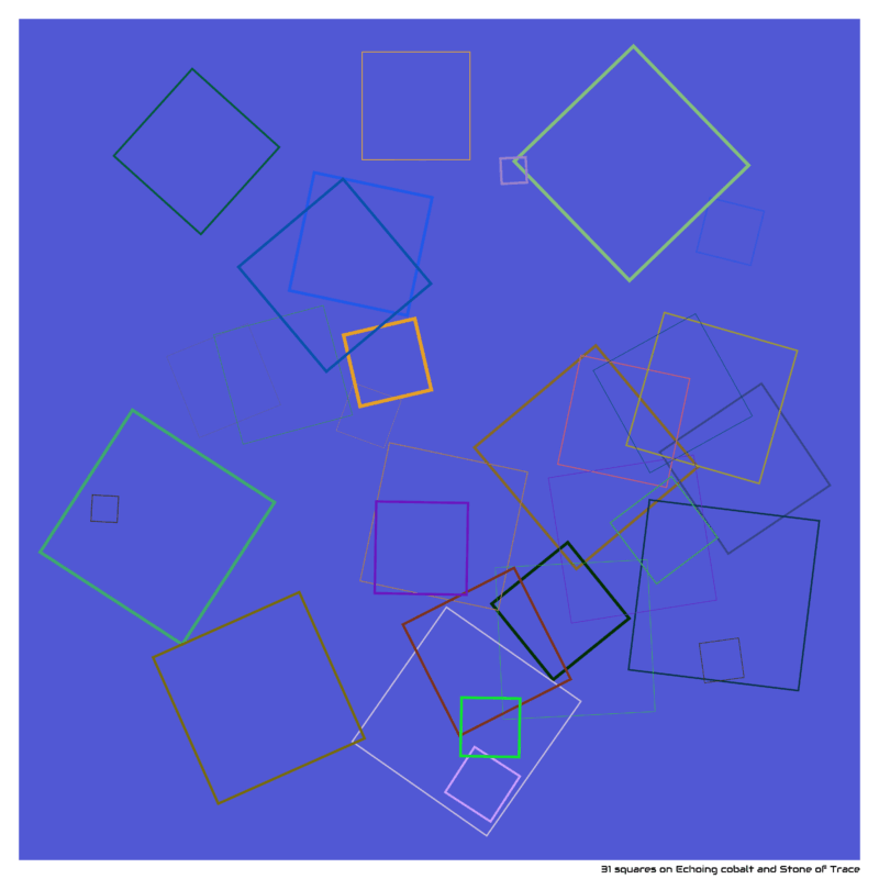 31 squares on Echoing cobalt and Stone of Trace