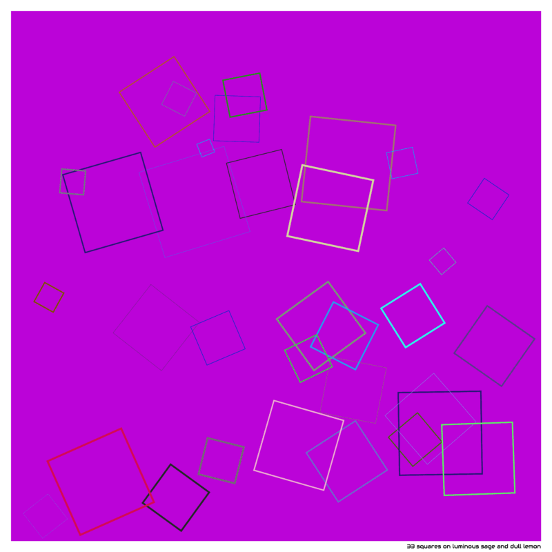 33 squares on luminous sage and dull lemon