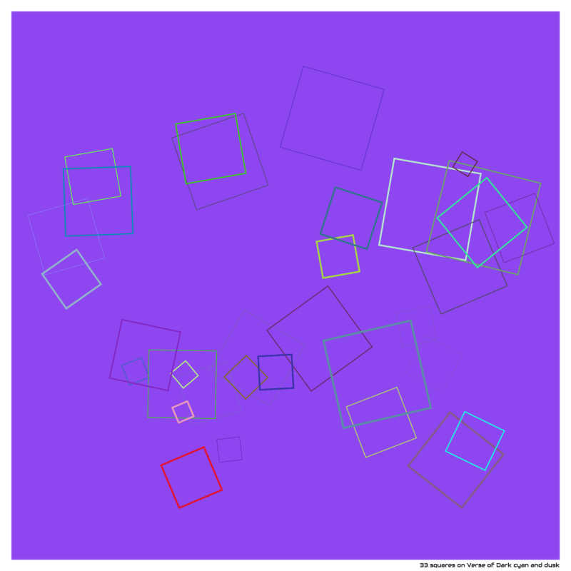 33 squares on Verse of Dark cyan and dusk