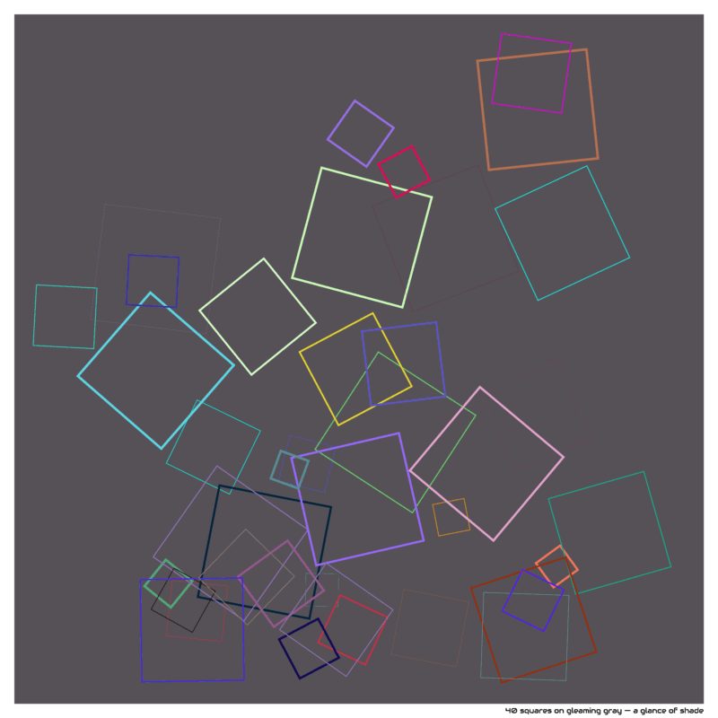 40 squares on gleaming gray — a glance of shade