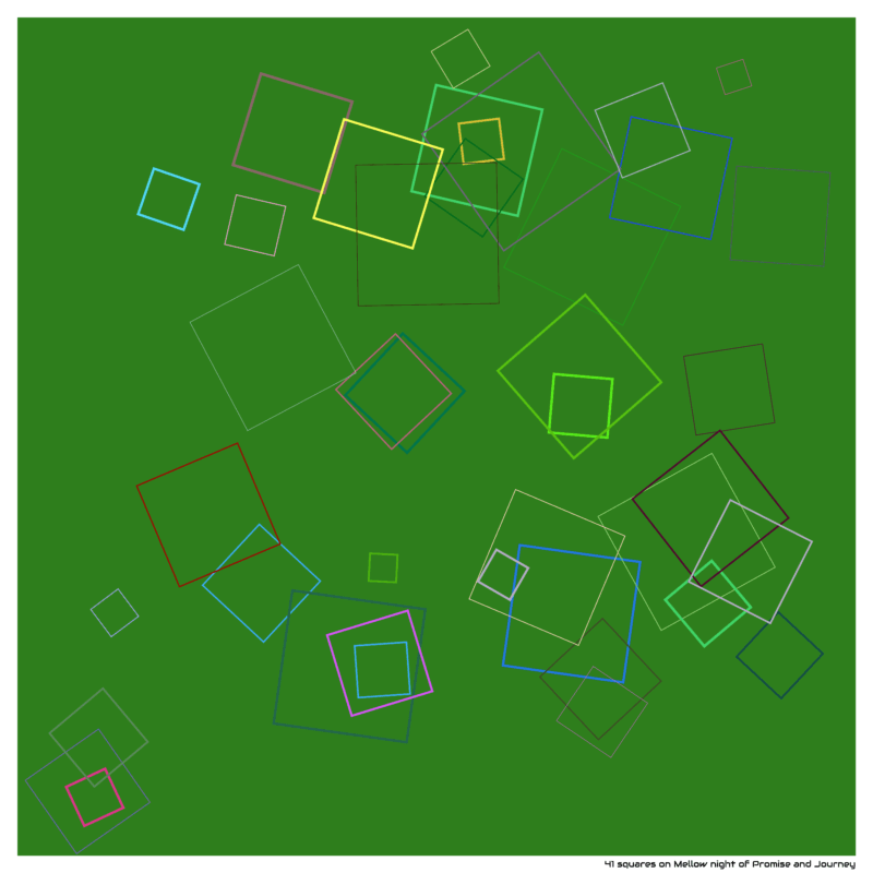 41 squares on Mellow night of Promise and Journey