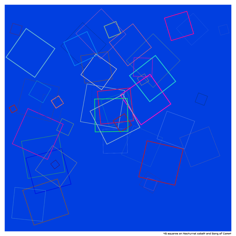 45 squares on Nocturnal cobalt and Song of Comet