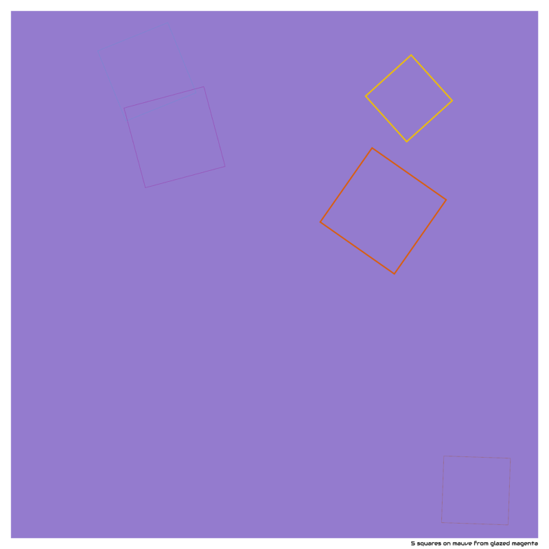 5 squares on mauve from glazed magenta