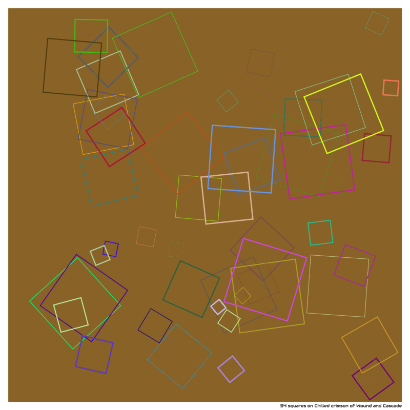 54 squares on Chilled crimson of Wound and Cascade