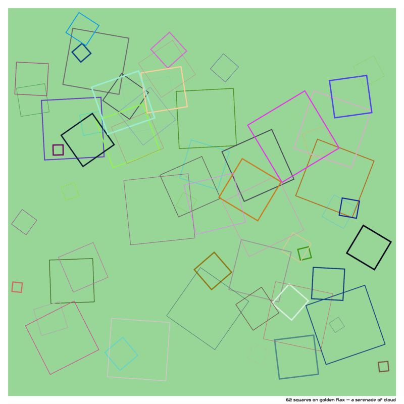 62 squares on golden flax — a serenade of cloud