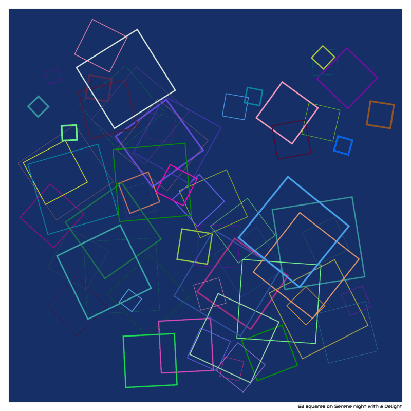 63 squares on Serene night with a Delight