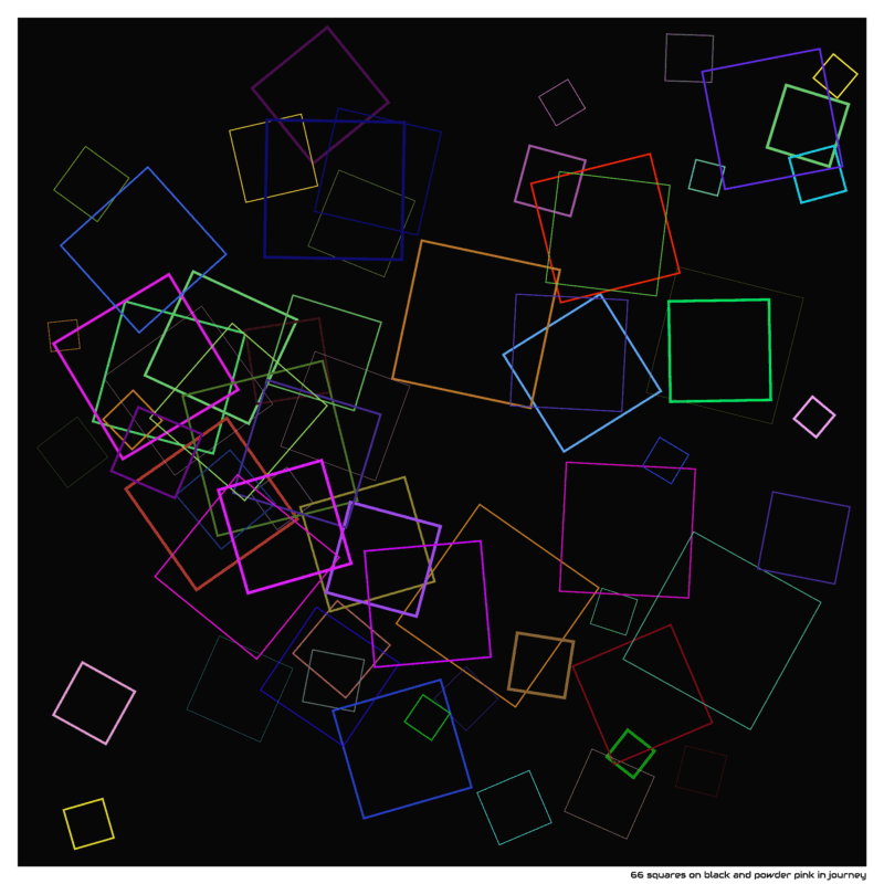 66 squares on black and powder pink in journey