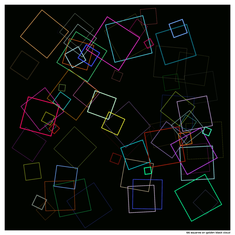 66 squares on golden black cloud