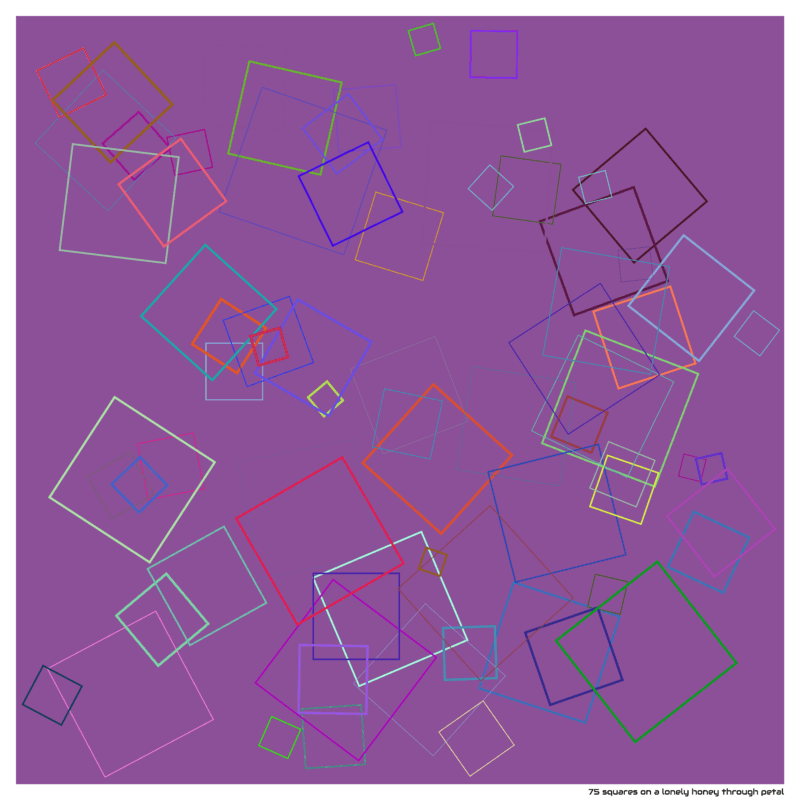 75 squares on a lonely honey through petal