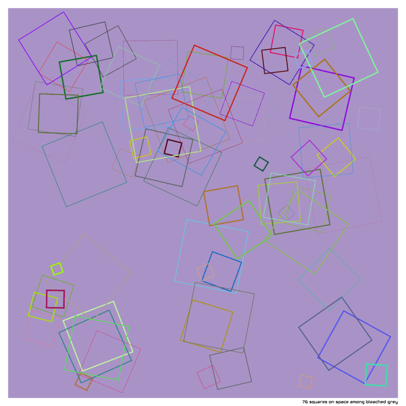 76 squares on space among bleached grey