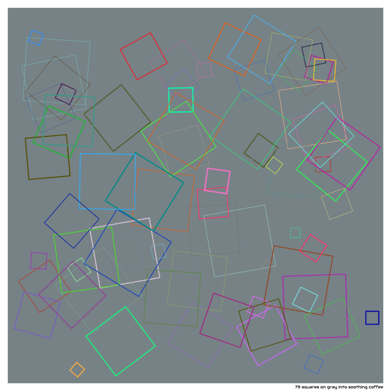 79 squares on gray into soothing coffee