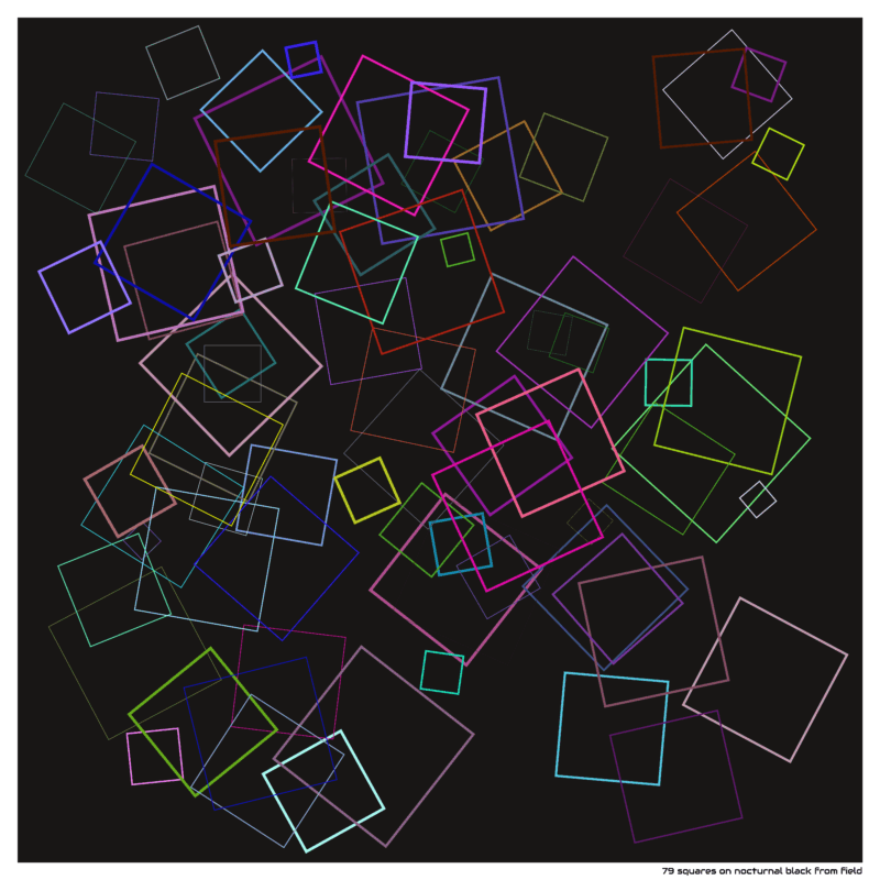 79 squares on nocturnal black from field