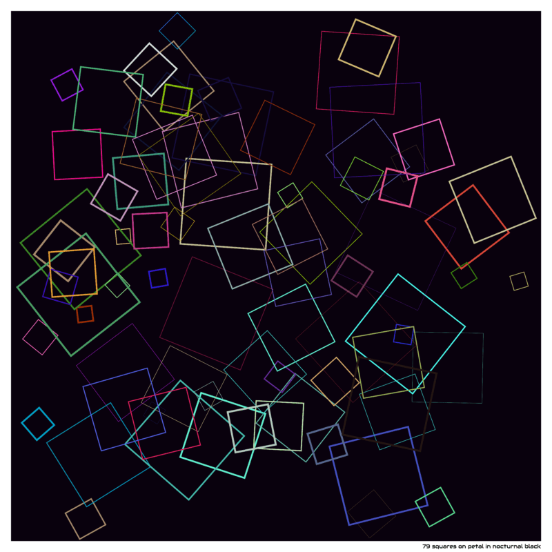79 squares on petal in nocturnal black