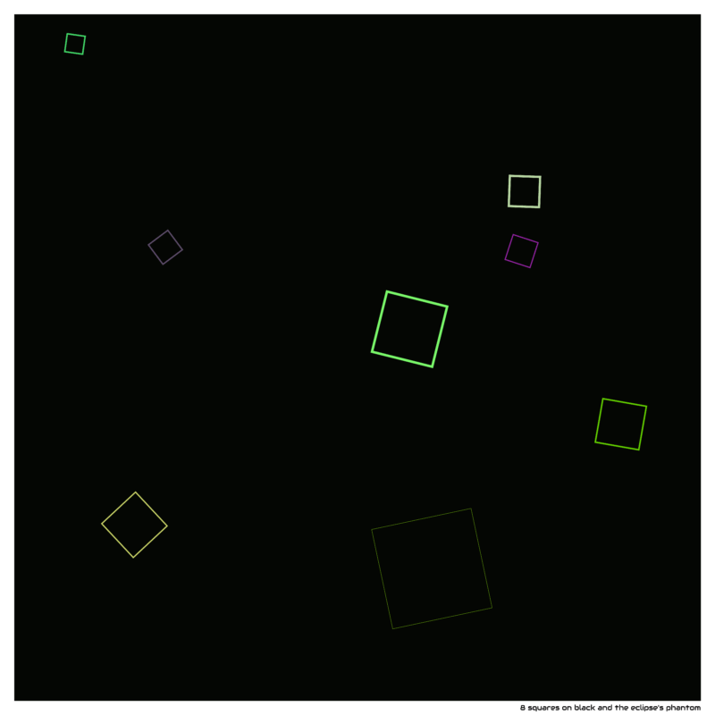 8 squares on black and the eclipse’s phantom