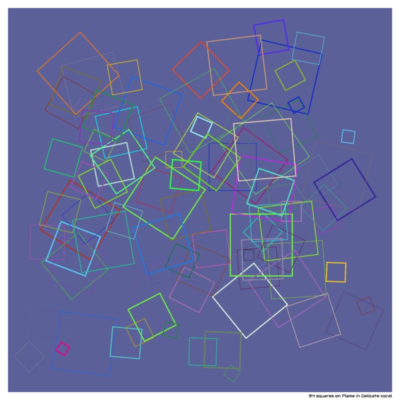 94 squares on Flame in Delicate coral