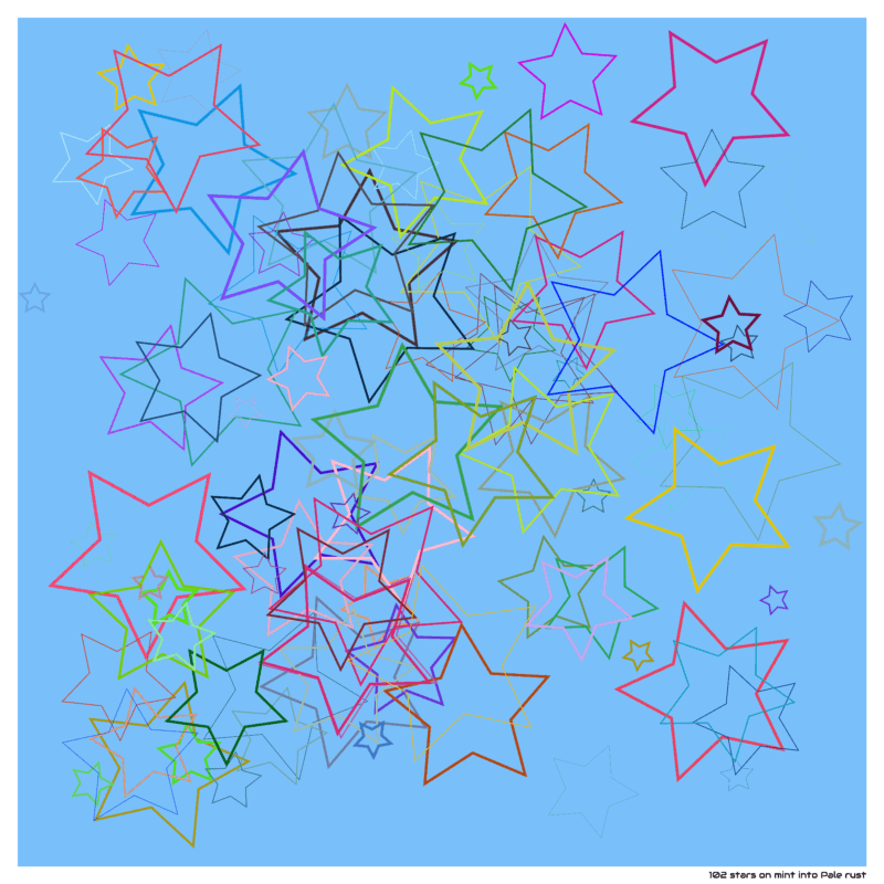 102 stars on mint into Pale rust