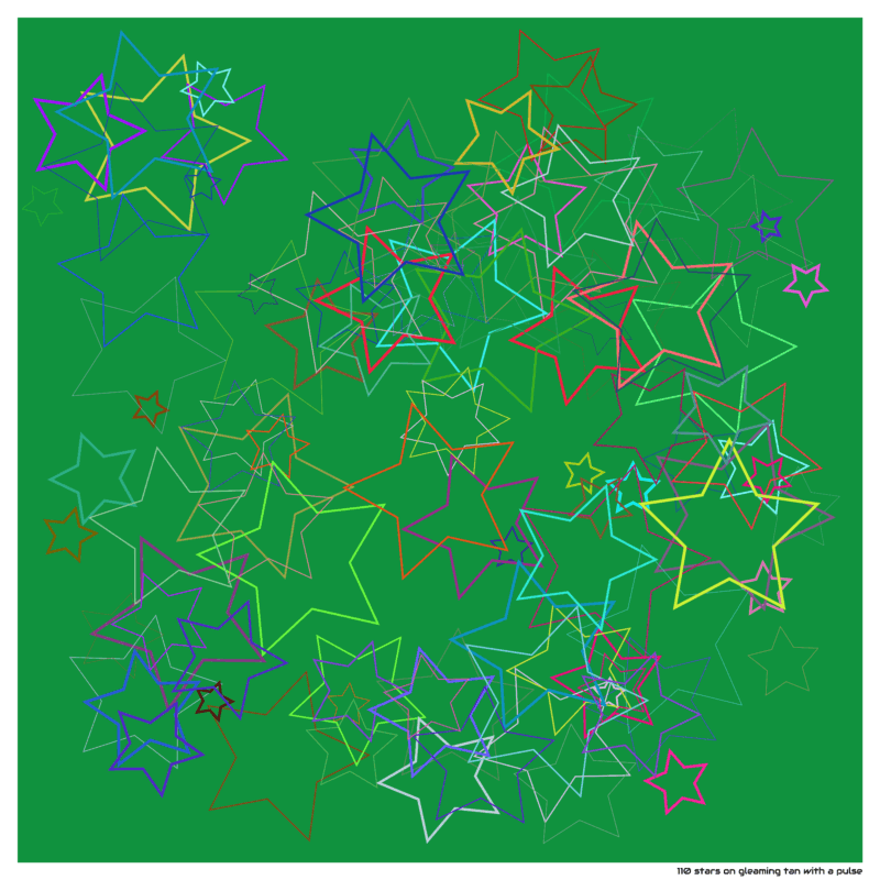110 stars on gleaming tan with a pulse