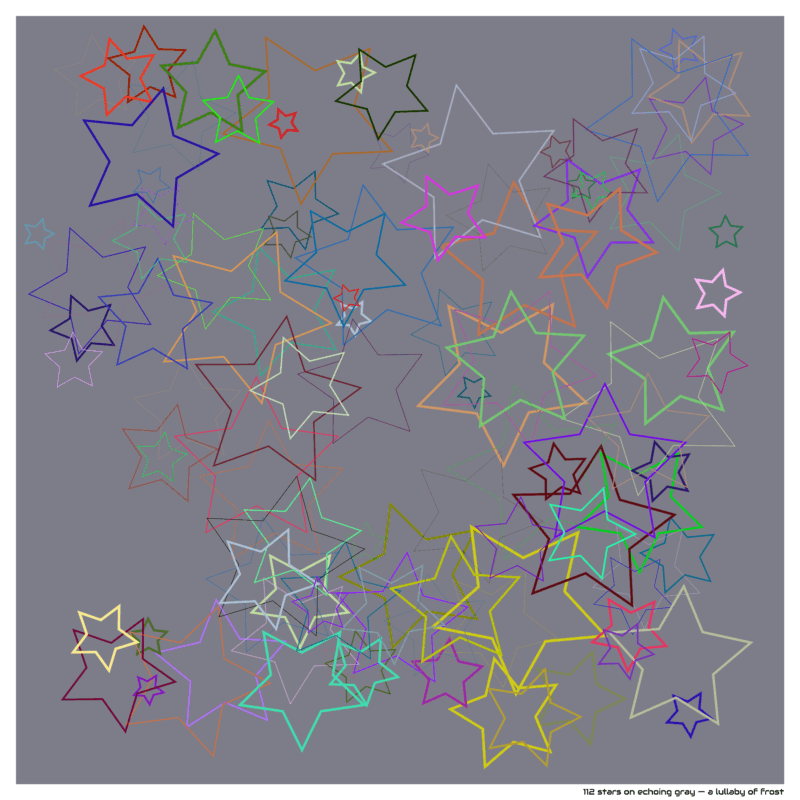 112 stars on echoing gray — a lullaby of frost