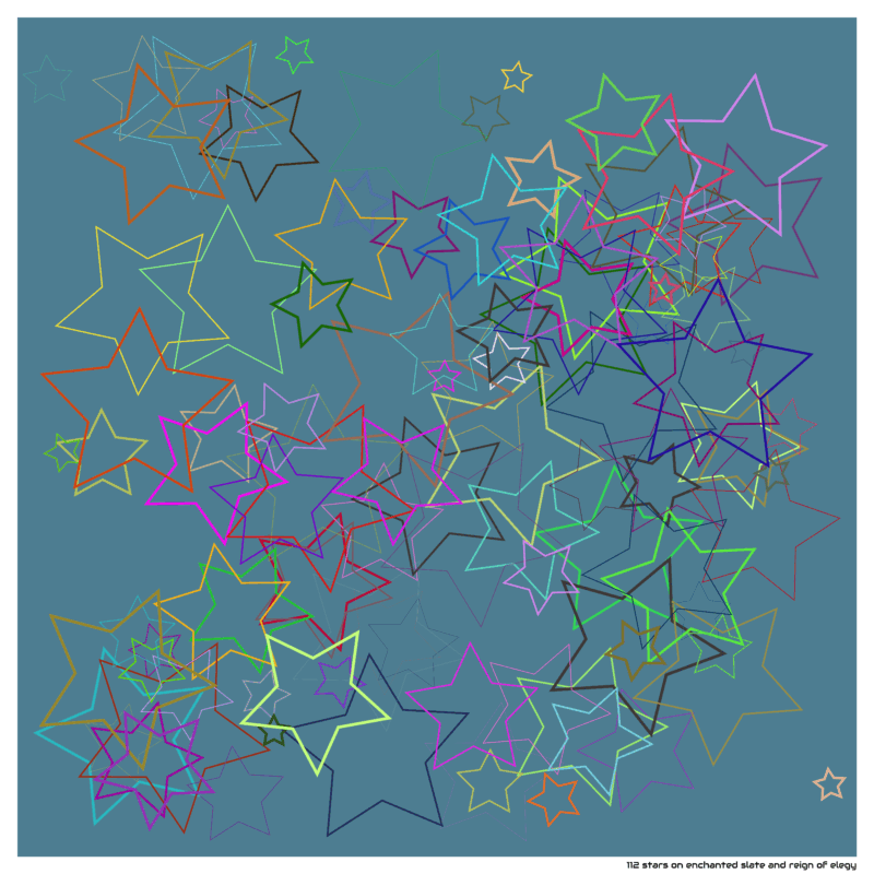 112 stars on enchanted slate and reign of elegy