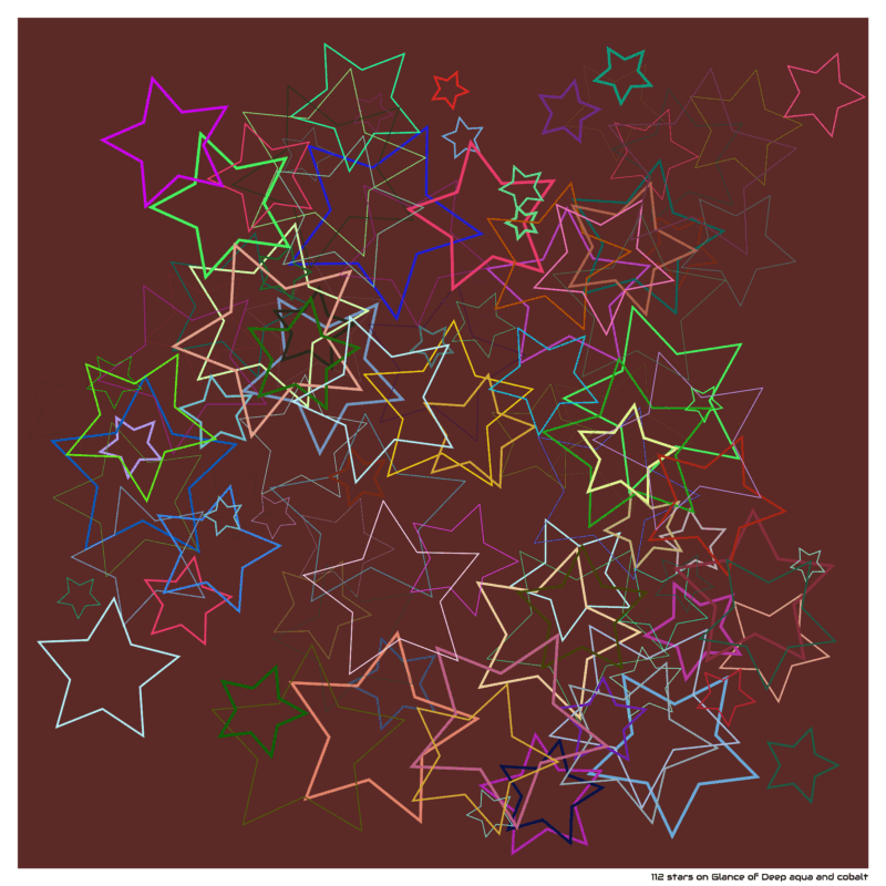 112 stars on Glance of Deep aqua and cobalt