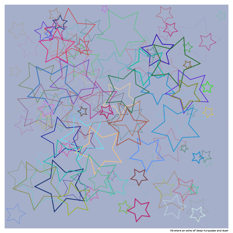113 stars on echo of deep turquoise and dust