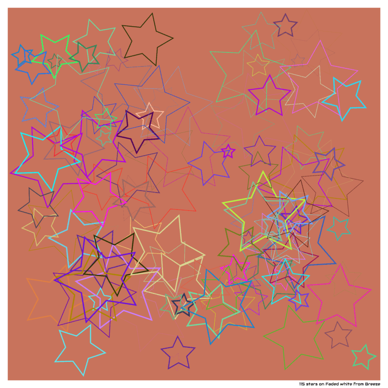 115 stars on Faded white from Breeze