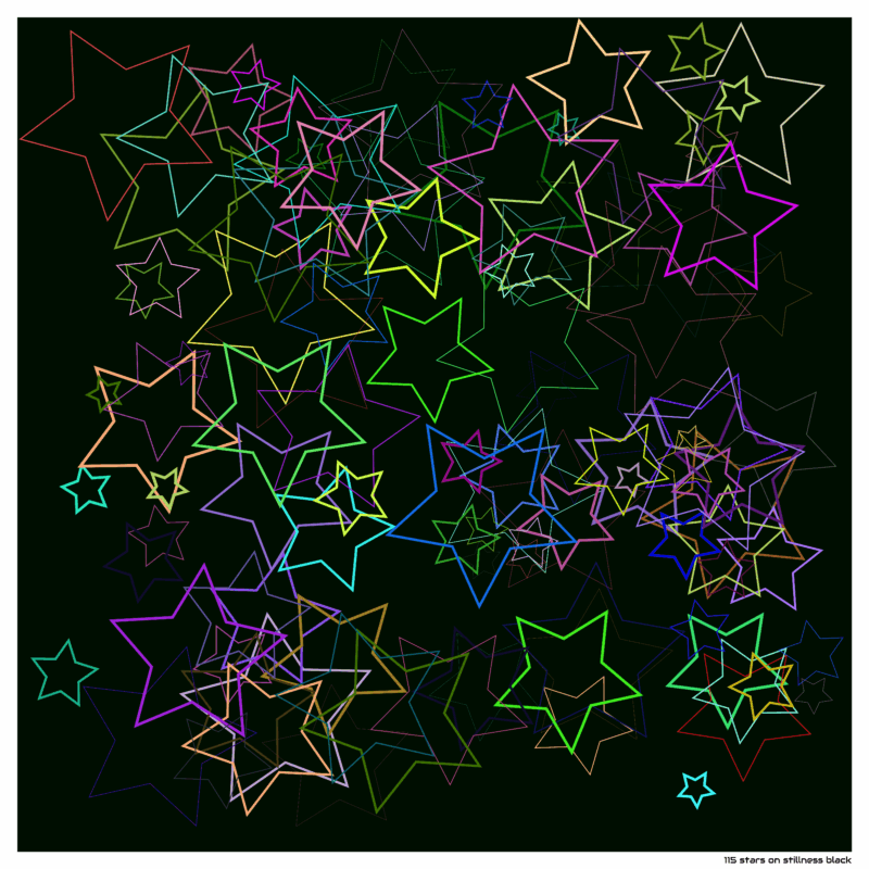 115 stars on stillness black