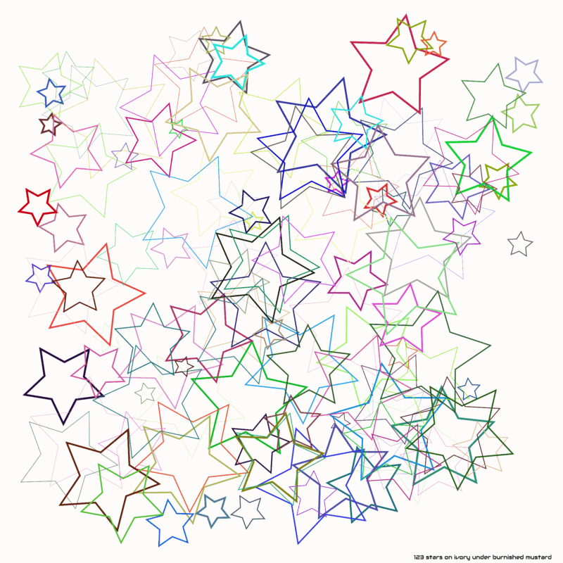 123 stars on ivory under burnished mustard