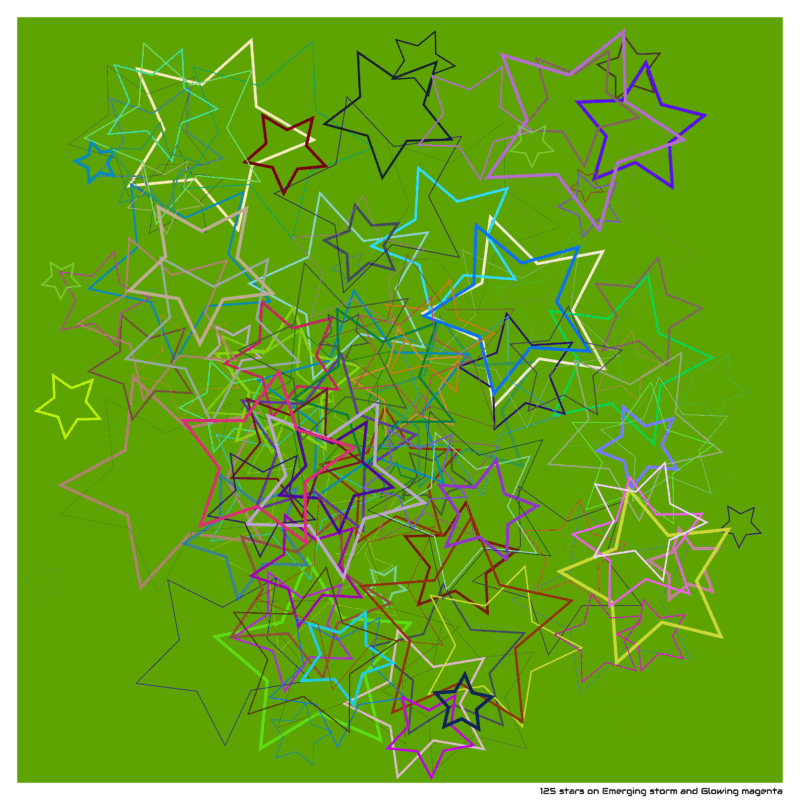 125 stars on Emerging storm and Glowing magenta