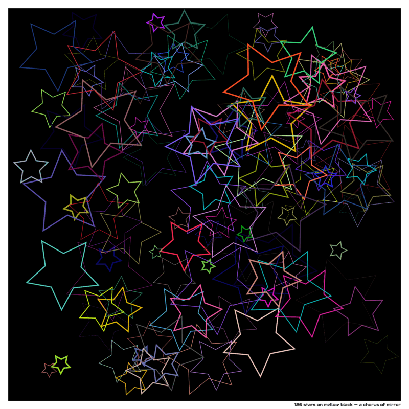 126 stars on mellow black — a chorus of mirror