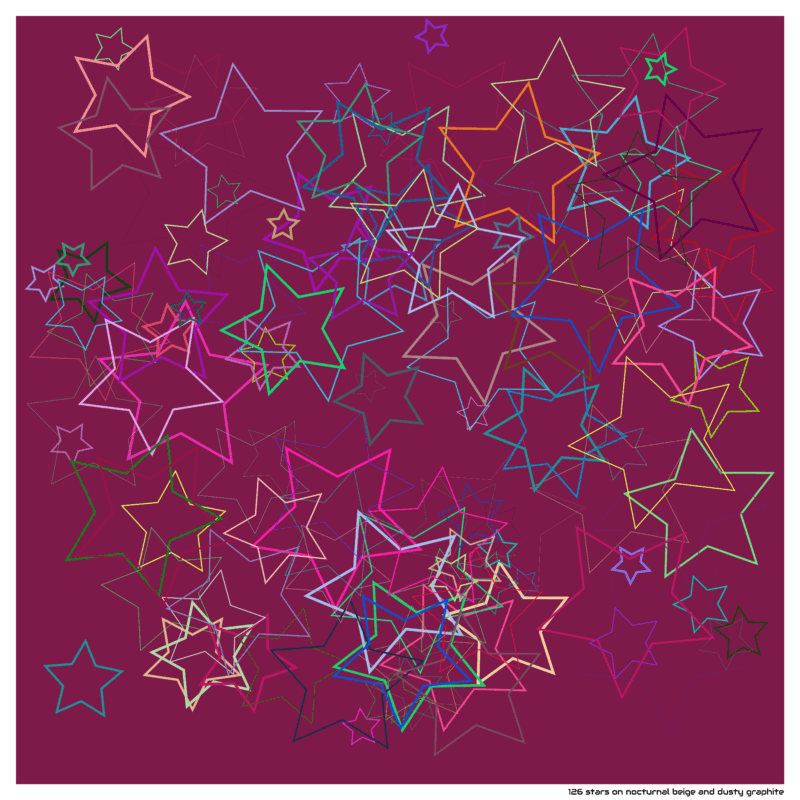126 stars on nocturnal beige and dusty graphite