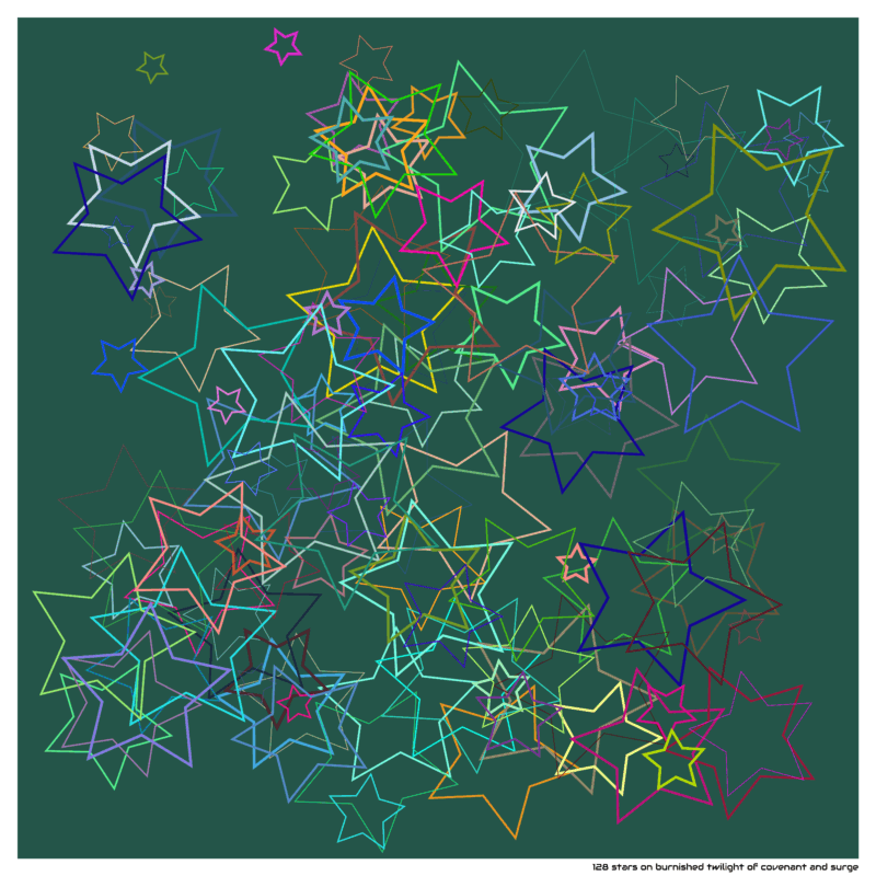 128 stars on burnished twilight of covenant and surge