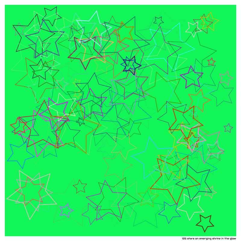 135 stars on emerging shrine in the glow