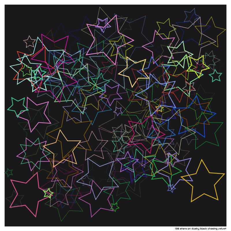 138 stars on dusky black chasing velvet