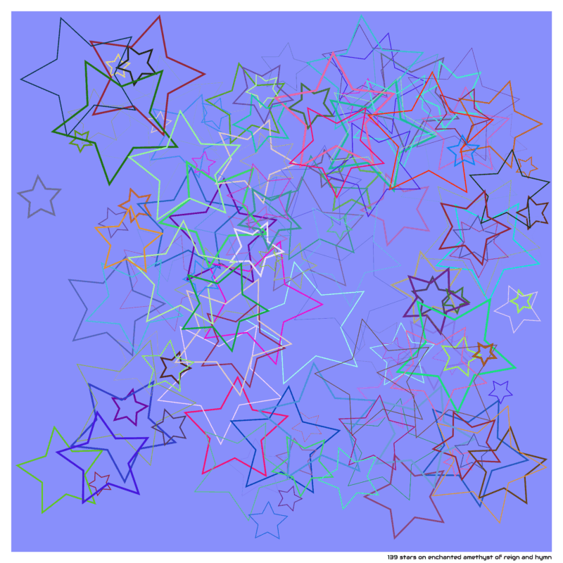 139 stars on enchanted amethyst of reign and hymn