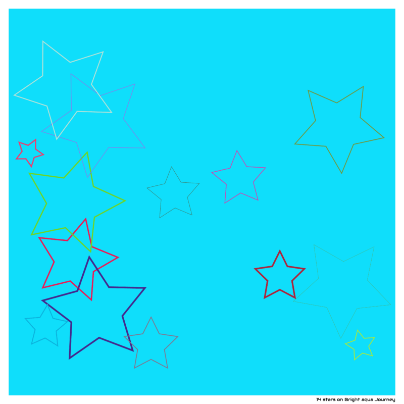 14 stars on Bright aqua Journey