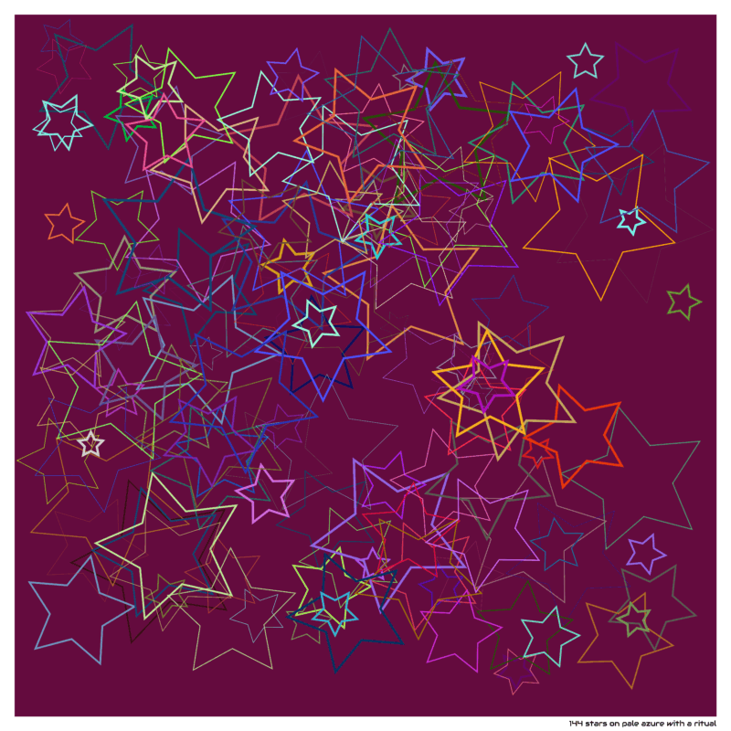 144 stars on pale azure with a ritual