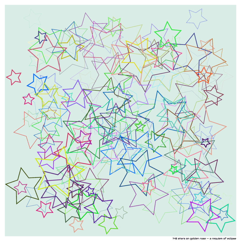 148 stars on golden rose — a requiem of eclipse