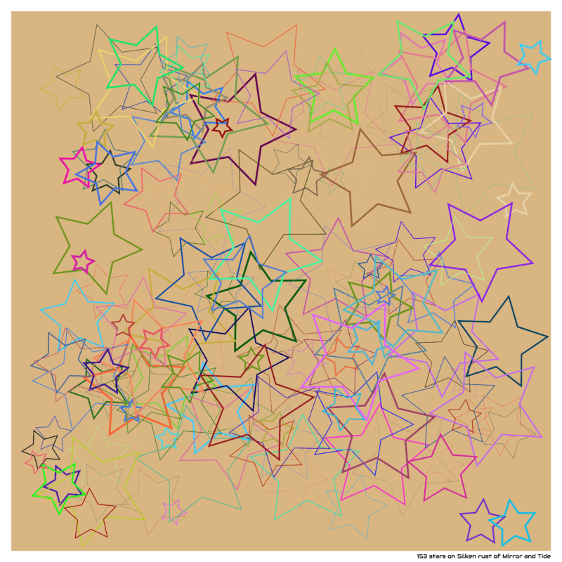 153 stars on Silken rust of Mirror and Tide