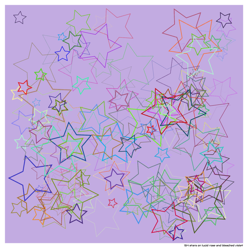 154 stars on lucid rose and bleached violet