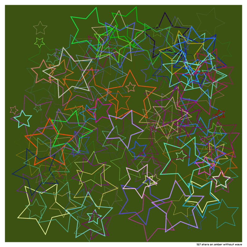 157 stars on amber without wave